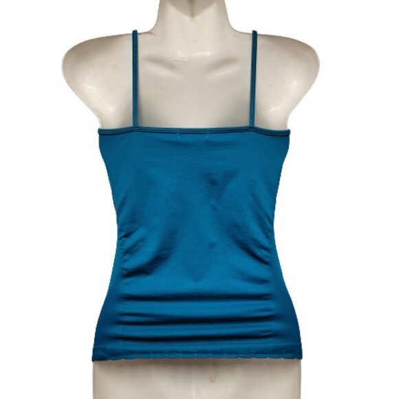 BLUE Spaghetti Strap Tank Top Spandex Fitted Camisole- One Size- NEW - Picture 2 of 7